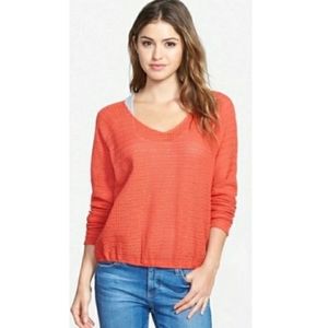 Sanctuary | Tahiti Loose Knit Pullover V Neck Sweater Coral